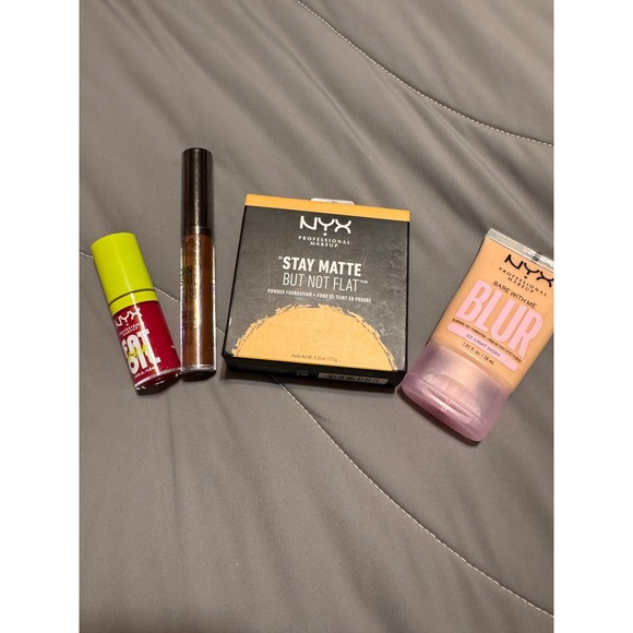 NYX Professional Makeup Other - NYX Makeup Bundle Foundation Powder Concealer Fat Oil Lip Drip Light Ivory